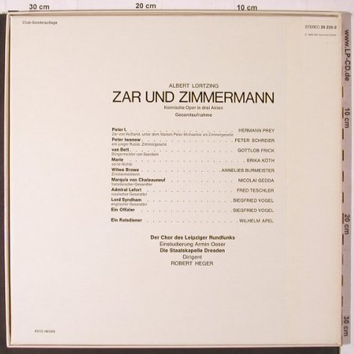 Lortzing,Albert: Zar und Zimmermann,Box, Booklet vg+, EMI(26 235-2), D, Ri, DSC,  - 3LP - K210 - 9,00 Euro