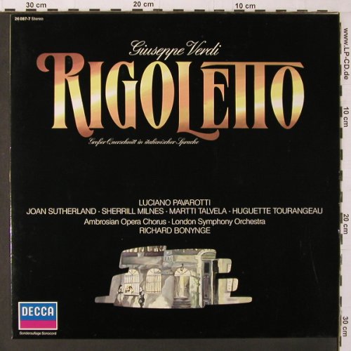Verdi,Giuseppe: Rigoletto, gr.Querschitt in ital., Decca (26 087-7), D, Ri Typ: LP Best.-Nr.: K211 Preis: 6,00 Euro
