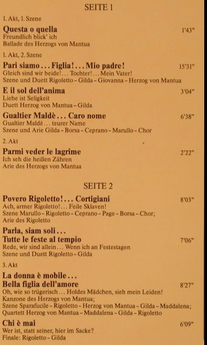 Verdi,Giuseppe: Rigoletto, gr.Querschitt in ital., Decca (26 087-7), D, Ri Typ: LP Best.-Nr.: K211 Preis: 6,00 Euro