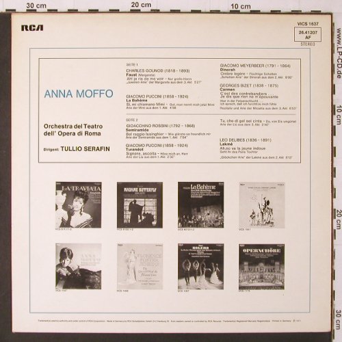 Moffo,Anna: Same, RCA Victrola (26.41207), D, Ri, 1971 Typ: LP Best.-Nr.: K214 Preis: 6,00 Euro