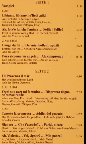 Verdi: La Traviata, gr.Querschnitt in ital, D.Gr.(26 263-4), D,  - LP - K215 - 6,00 Euro