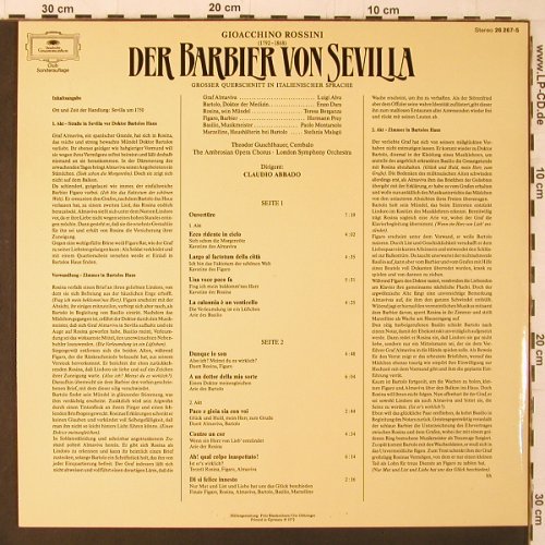 Rossini,Gioacchino: Der Barbier v.Sevilla,gr.Quers.ital, D.Gr. (26 267-5), D,Ri Typ: LP Best.-Nr.: K218 Preis: 6,00 Euro