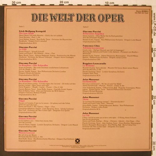 V.A.Die Welt der Oper: Korngold, Puccini, Cilea..., Sonocord (26 008-3), D Typ: LP Best.-Nr.: K223 Preis: 7,50 Euro