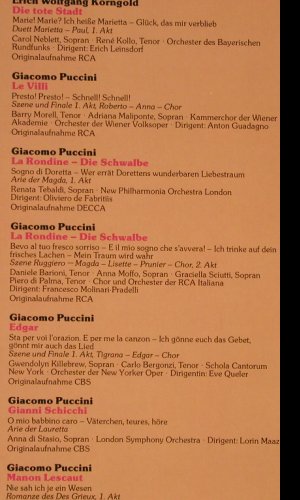 V.A.Die Welt der Oper: Korngold, Puccini, Cilea..., Sonocord (26 008-3), D Typ: LP Best.-Nr.: K223 Preis: 7,50 Euro