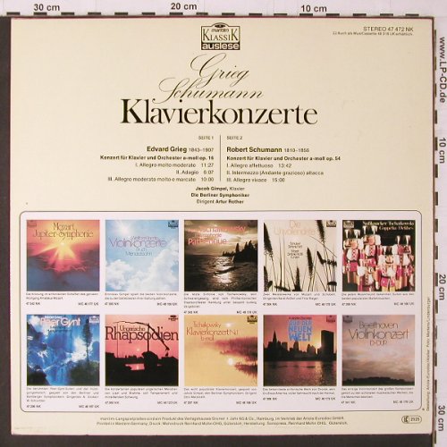 Grieg,Edvard / Schumann: Klavierkonzerte a-moll, Maritim(47 472 NK), D,  - LP - K224 - 6,00 Euro