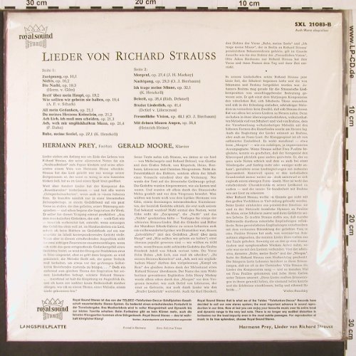 Prey,Hermann: Lieder von Richard Strauss, FS-New, Decca (SXL 21 083-B), D, 1961 Typ: LP Best.-Nr.: K23 Preis: 14,00 Euro