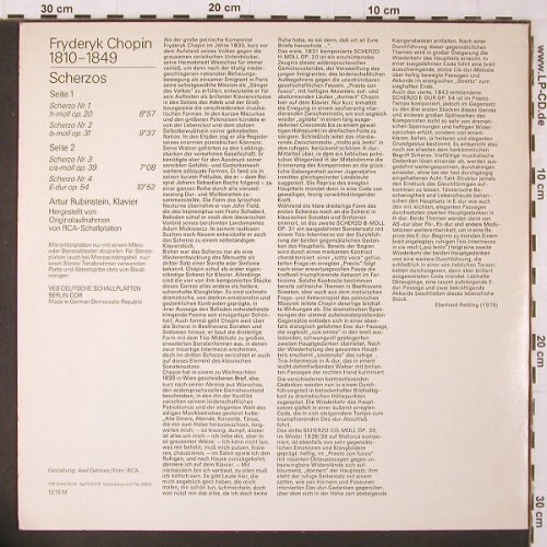 Chopin,Frederic: Scherzos op.20, 31, 39, 54, m-/vg+, Eterna (8 26 822), DDR, 1976 Typ: LP Best.-Nr.: K245 Preis: 6,00 Euro
