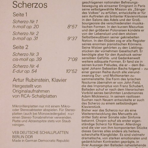 Chopin,Frederic: Scherzos op.20, 31, 39, 54, m-/vg+, Eterna (8 26 822), DDR, 1976 Typ: LP Best.-Nr.: K245 Preis: 6,00 Euro