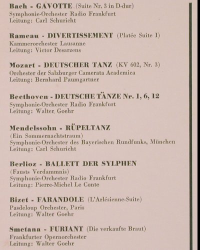 V.A.Berühmte Tänze grosser Meister: Bach,Beethoven,Brahms..., MMS (M-2297), F Typ: LP Best.-Nr.: K246 Preis: 6,00 Euro