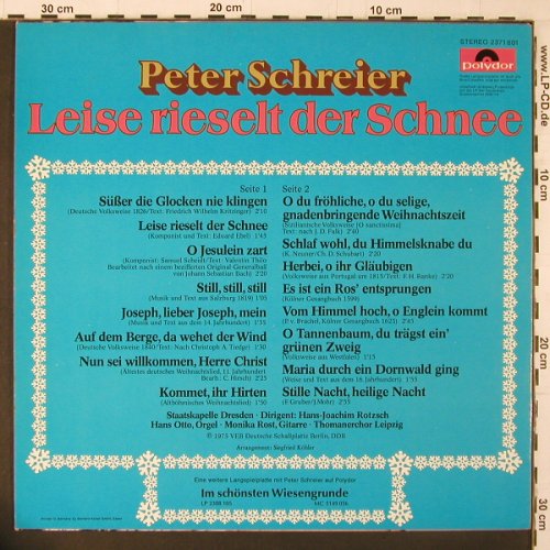 Schreier,Peter: Leise rieselt der Schnee, Polydor (2371 601), D, 1975 Typ: LP Best.-Nr.: K251 Preis: 6,00 Euro