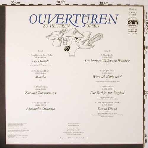 V.A.Overtüren zu heiteren Opern: Frau Diavolo, Martha, Zar u.Zimmerm, Eterna(7 25 158), DDR, 1988 - LP - K252 - 5,00 Euro