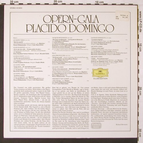 Domingo,Placido: Opern-Gala, Club-Edition, m-/vg+, Deutsche Grammophon (42 340), D Typ: LP Best.-Nr.: K256 Preis: 5,00 Euro