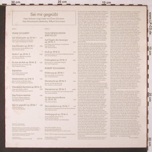 Schreier,Peter: Sei mir gegrüßt, m /vg+, Eterna (8 26 937), DDR, 1976 Typ: LP Best.-Nr.: K258 Preis: 5,00 Euro