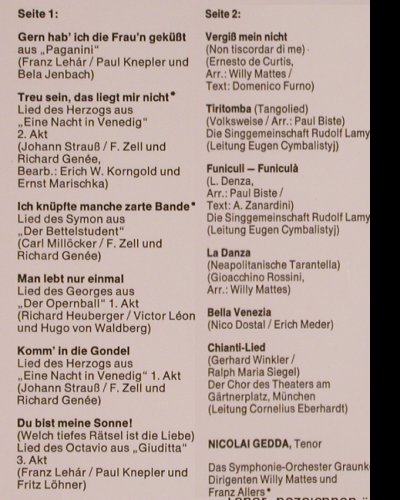 Gedda,Nicolai: Same, HörZu (SHZE 236), D Typ: LP Best.-Nr.: K25 Preis: 6,00 Euro