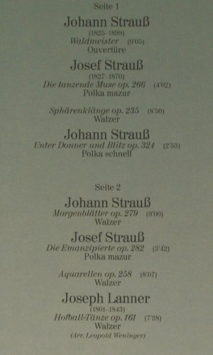 V.A.Das schönste aus den Neujahrs-: Konzerten: Strauß, Strauß, Lanner, Deutsche Grammophon (40 746 0), D, ClubEd, 1983 Typ: LP Best.-Nr.: K261 Preis: 5,00 Euro