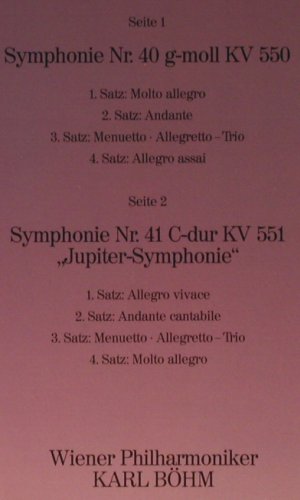 Mozart,Wolfgang Amadeus: Symphonie Nr.40 g-moll, kv 550, 551, D.Gr. (40 738 7), D, Ri, 1976 Typ: LP Best.-Nr.: K264 Preis: 5,00 Euro