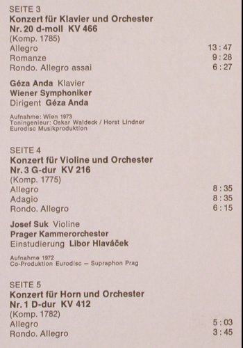 Mozart,Wolfgang Amadeus: Unsterbliche Meister, Box, Melodia/Eurodisc (88 454 XFK), D Typ: 3LP Best.-Nr.: K270 Preis: 12,50 Euro