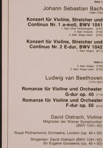 Bach,Johann Sebastian / Beethoven: Violinkonzerte Nr1&2 / Romanzen 1&2, D.Gr. Resonance(2535 109), D,whMuster, 1975 - LP - K274 - 9,00 Euro