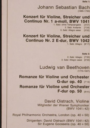 Bach,Johann Sebastian / Beethoven: Violinkonzerte Nr1&2 / Romanzen 1&2, D.Gr. Resonance(2535 109), D,whMuster, 1975 - LP - K274 - 7,50 Euro