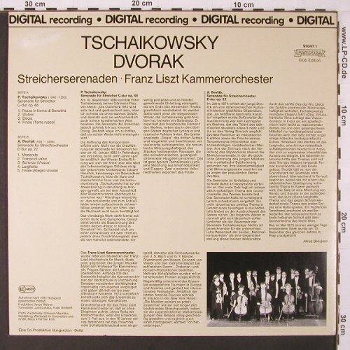 Tschaikowsky,Peter / Dvorak: Streicherserenaden, op.48 / op.22, Pandora Club Ed. (91 047 1), D, 1981 Typ: LP Best.-Nr.: K279 Preis: 5,00 Euro