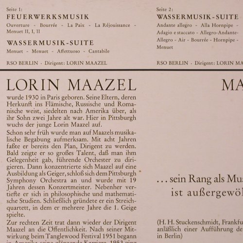 Händel,Georg Friedrich: Wassermusik-Suite / Feuerwerksm., Philips(88 083 DY), D,  - LP - K284 - 6,00 Euro