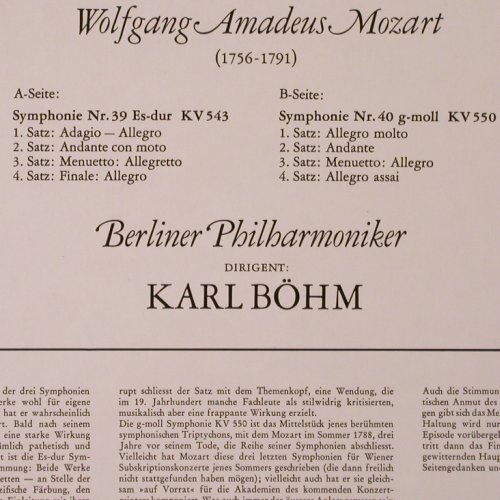 Mozart,Wolfgang Amadeus: Sinfonien Nr.39 & 40, KV 543, 550, D.Gr. Club Ed. (78 269), D, 1984 Typ: LP Best.-Nr.: K287 Preis: 6,00 Euro
