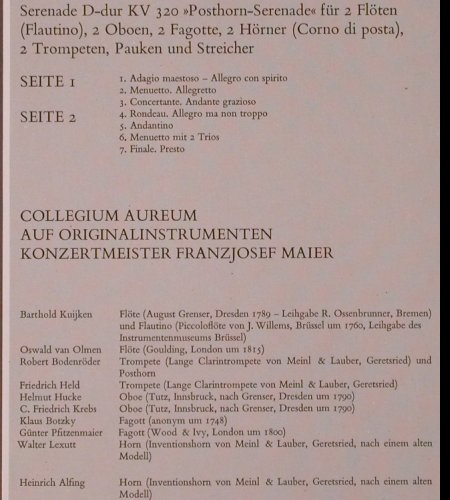 Mozart,Wolfgang Amadeus: Serenade Nr.9 D-Dur KV 320, Orbis (65 901 1), D, 1976 Typ: LP Best.-Nr.: K289 Preis: 6,00 Euro
