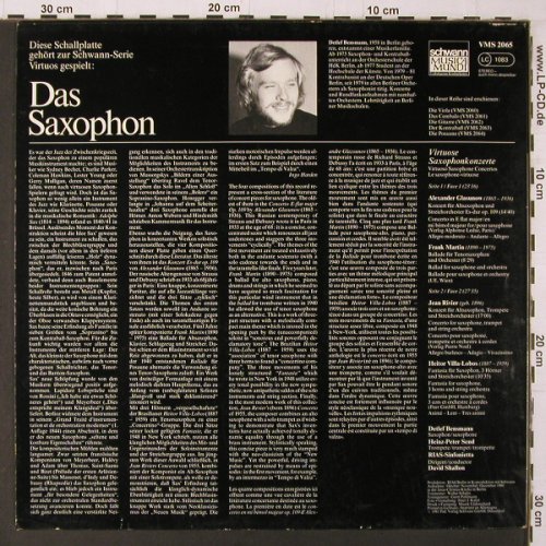 V.A.Virtuose Saxophonkonzerte: Alexander Glasunow,Frank Martin, Schwann(VMS 2065), D, 1981 - LP - K292 - 7,50 Euro