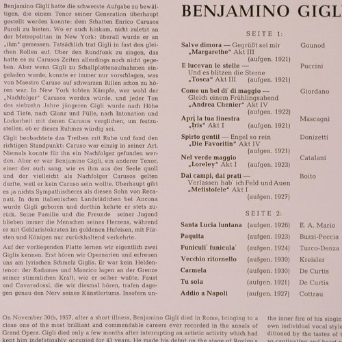 Gigli,Benjamino: Historische Aufnahmen 1921-30, RCA(HR 225), D, R-Stamp,  - LP - K2 - 7,50 Euro