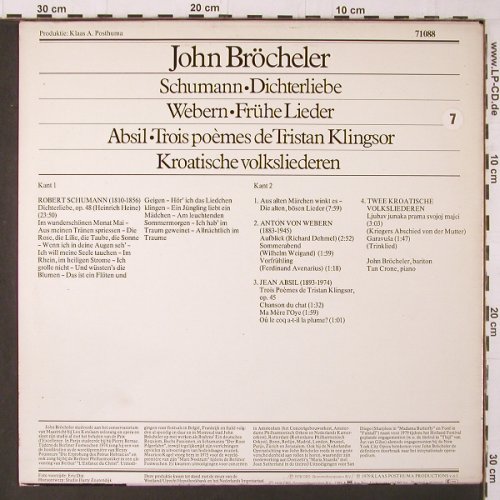 Bröcheler,John: Schumann,Dichterliebe / Webern.., CBS(71 088), D/NL, 1979 - LP - K302 - 7,50 Euro