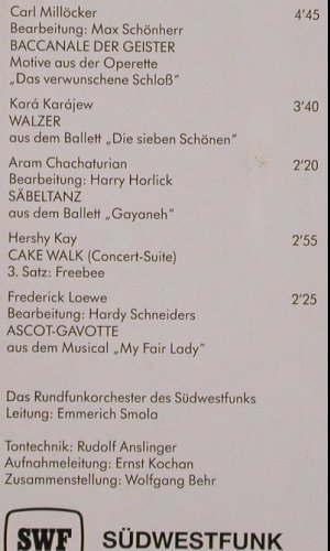 V.A.Zauber des Balletts: Smetana, Lortzing... Loewe, Südwestfunk(SWF 106), D,  - LP - K307 - 7,50 Euro