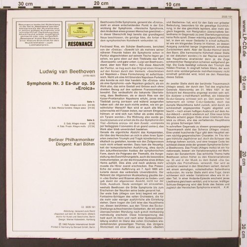 Beethoven,Ludwig van: Sinfonie Nr.3 Eroica, D.Gr. Resonance(2535 101), D, Ri, 1962 - LP - K317 - 7,50 Euro