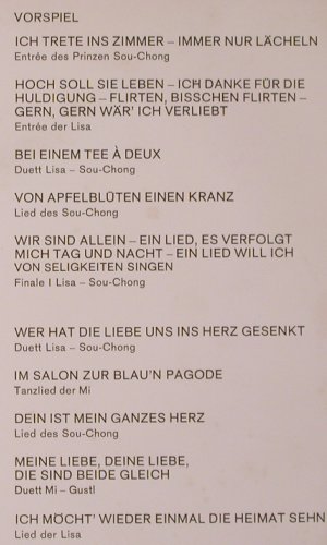 Lehar,Franz: Das Land des Lächelns-Gr.Querschnit, Eurodisc (S 73 825 IE), D Typ: LP Best.-Nr.: K321 Preis: 7,50 Euro