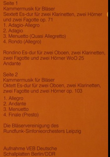 Beethoven,Ludwig van: Kammermusik für Bläser, Contona Music 4(LP 7719), D, 1977 - LP - K324 - 6,00 Euro