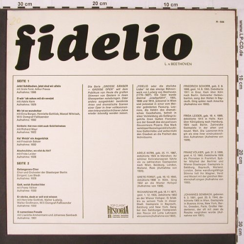 Beethoven,Ludwig van: Fidelio-Historische Aufnahmen, Historia(H-644), D,  - LP - K327 - 6,00 Euro