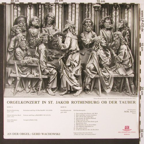V.A.Orgelkonzert in St.Jacob: Rothenburg ob der Tauber, Axel Gerhard Kühl Verlag(AGK 30211), D, 1977 - LP - K32 - 9,00 Euro