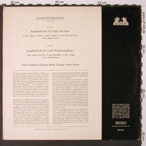 Haydn,Joseph: Symphonie Nr.101 D-dur(d.Uhr) Nr.44, Heliodor (89 516), D, 1965 Typ: LP Best.-Nr.: K330 Preis: 9,00 Euro
