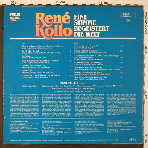 Kollo,Rene: Eine Stimme begeistert die Welt, RCA (RL 30800), D, 1981 Typ: LP Best.-Nr.: K333 Preis: 6,00 Euro