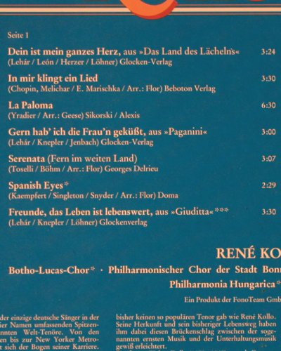 Kollo,Rene: Eine Stimme begeistert die Welt, RCA (RL 30800), D, 1981 Typ: LP Best.-Nr.: K333 Preis: 6,00 Euro