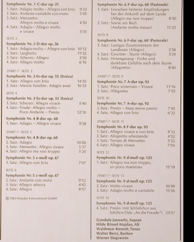 Beethoven,Ludwig van: 9 Sinfonien, Box, D.Gr. Club Ed.(62 580), D, 1963 - 7LP - K340 - 28,00 Euro