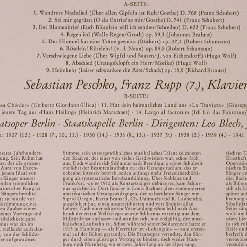 Schlusnus,Heinrich: Singt Lieder von  1888-1952 (1), Heliodor (88 009), D Typ: LP Best.-Nr.: K34 Preis: 6,00 Euro