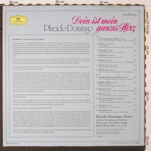 Domingo,Placido: Dein ist mein ganzes Herz, Deutsche Grammophon (2536 200), D, 1976 Typ: LP Best.-Nr.: K352 Preis: 5,00 Euro