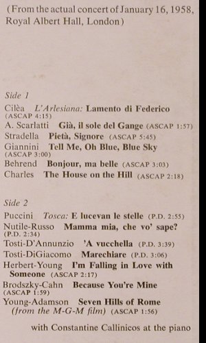 Lanza,Mario: A Mario Lanza Program (live 1958), RCA Victor (LM-2454), US,vg+/vg+, 1960 Typ: LP Best.-Nr.: K353 Preis: 5,00 Euro