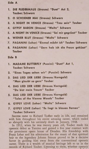 Tauber,Richard und Vera Schwarz: Same, Gipsy Love, A Night in Venice, Eterna(727), US, vg+/m-,  - LP - K355 - 7,50 Euro
