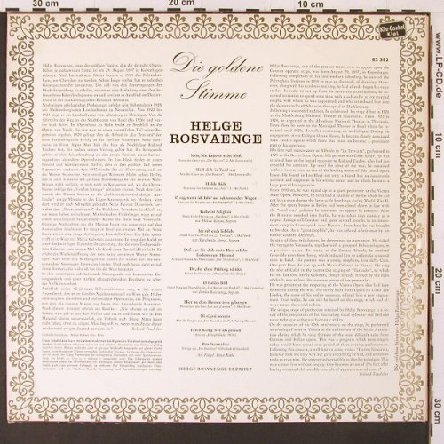 Rosvaenge,Helge: Die Goldene Stimme, erzählt, Electrola (83 382), D Typ: LP Best.-Nr.: K35 Preis: 7,50 Euro
