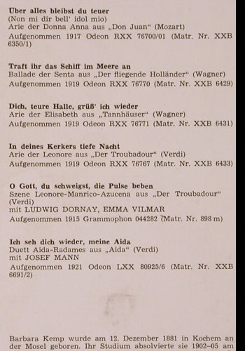 Kemp,Barbara: Lebendige Vergangenheit II, m-/VG+, LV(LV 166), A,  - LP - K360 - 6,00 Euro