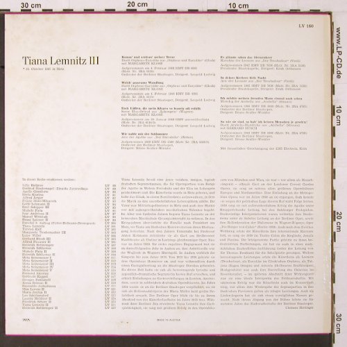 Lemnitz,Tiana: Lebendige Vergangenheit III,vg+/vg+, LV(LV 160), A,  - LP - K361 - 5,00 Euro