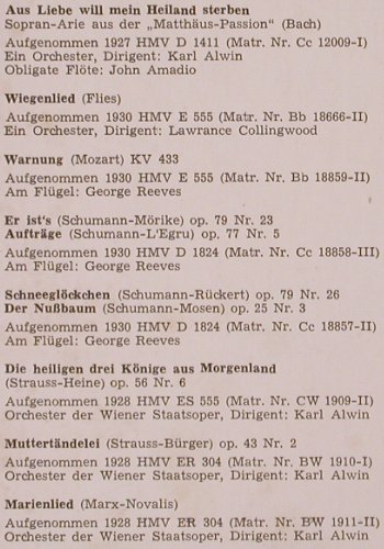 Schumann,Elisabeth: Lebendige Vergangenheit II, vg+/vg+, LV (LV 218), A Typ: LP Best.-Nr.: K365 Preis: 5,00 Euro