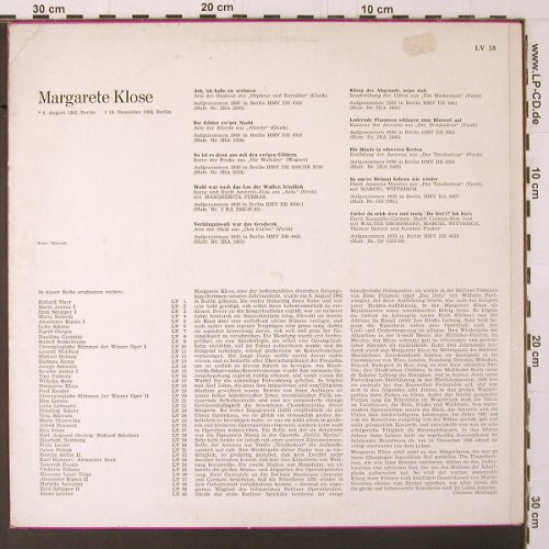 Klose,Margarete: Lebendige Vergangenheit, vg+/vg+, LV (LV 18), A Typ: LP Best.-Nr.: K377 Preis: 5,00 Euro