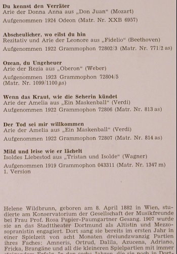 Wildbrunn,Helene: Lebendige Vergangenheit, m-/vg+, LV(LV 70), A,  - LP - K381 - 6,00 Euro